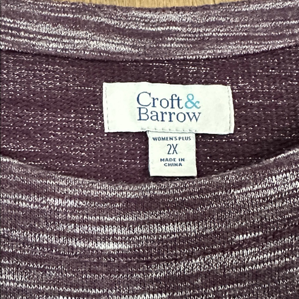 Croft & Barrow Women's purple heathered top 2x worn once! - Picture 2 of 5